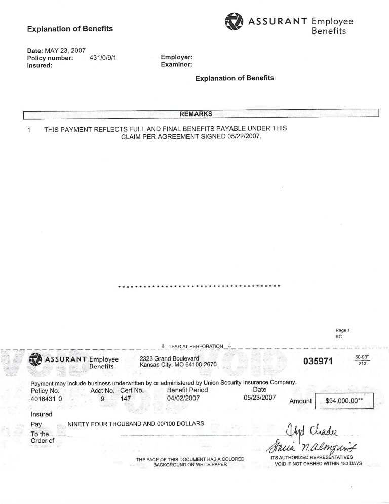 assurant erisa award copy