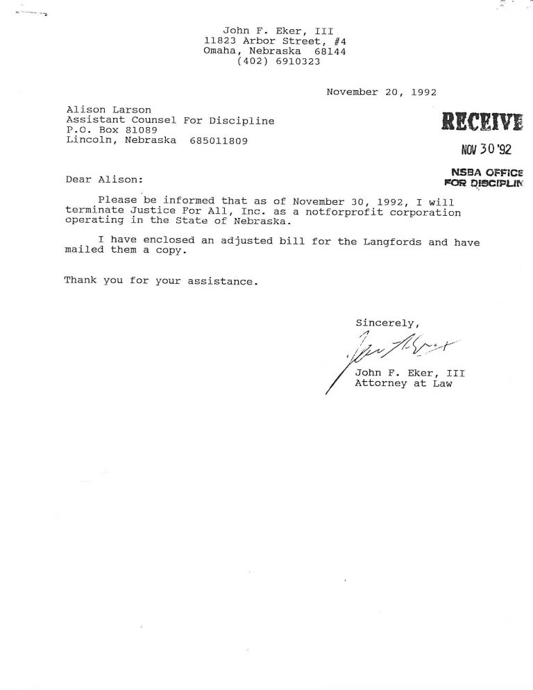 john eker letter to allison l use online