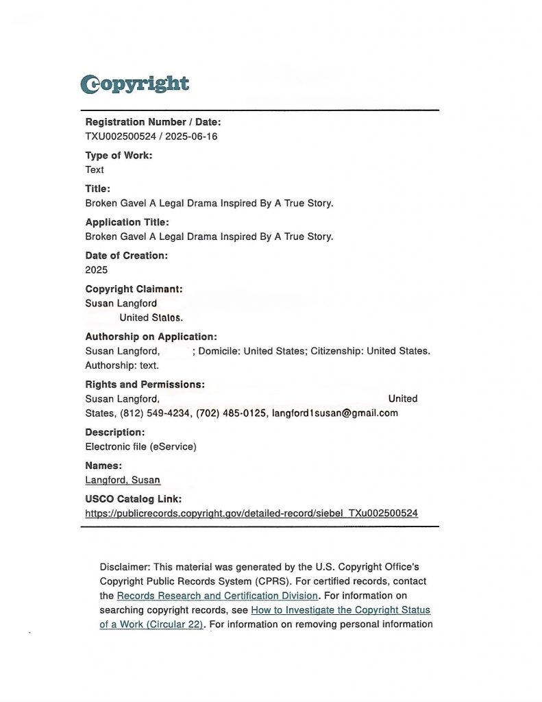 copyright broken gavel 2025